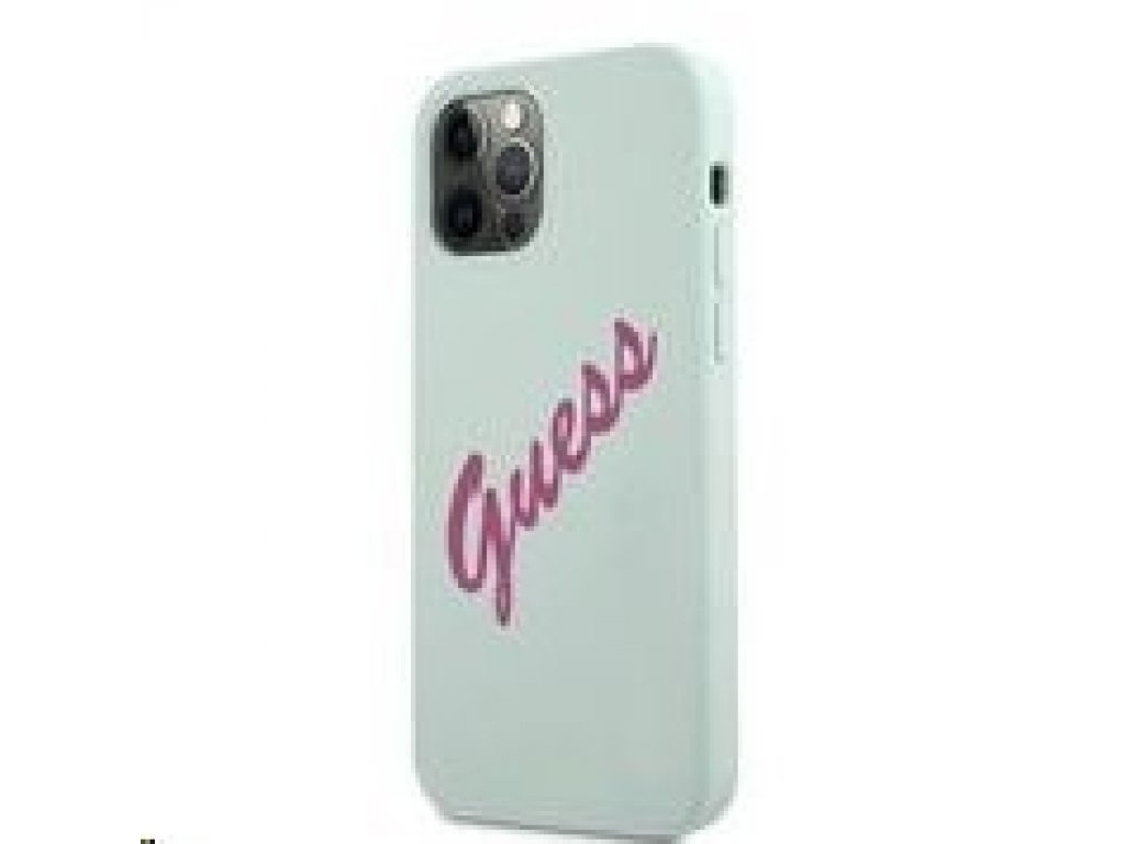 Silicone Vintage Fuchsia Script Zadní Kryt pro iPhone 12 Pro Max 6.7 Blue