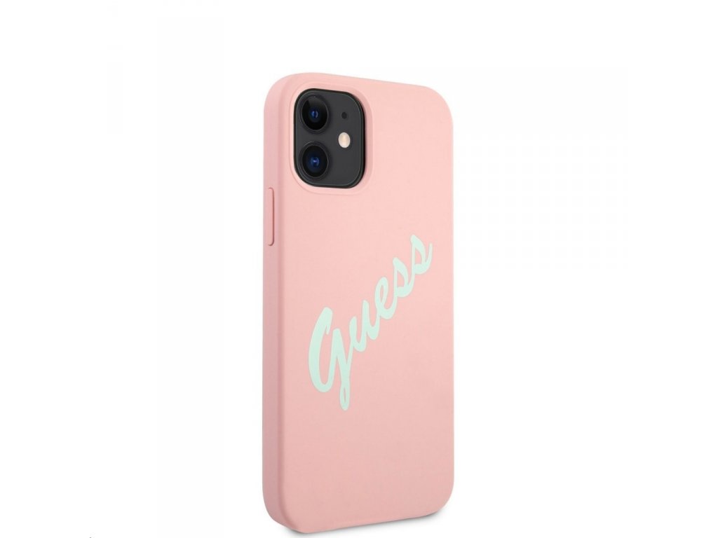 Silicone Vintage Green Script Zadní Kryt pro iPhone 12 mini 5.4 Pink