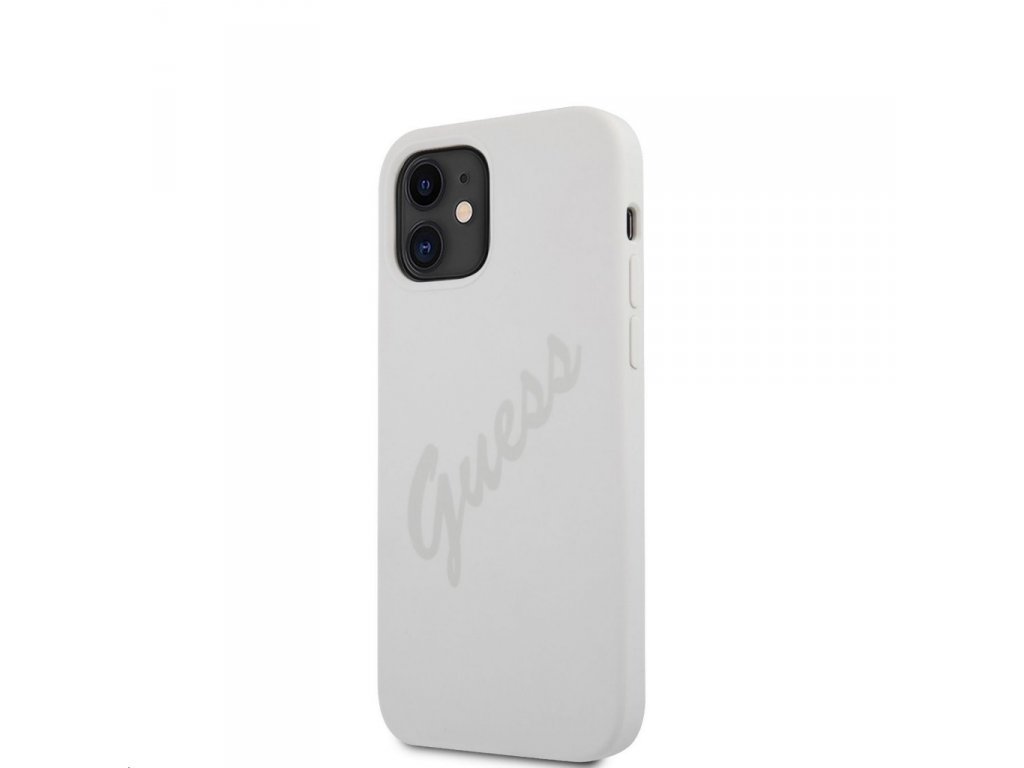 Silicone Vintage White Script Zadní Kryt pro iPhone 12 mini 5.4 Black