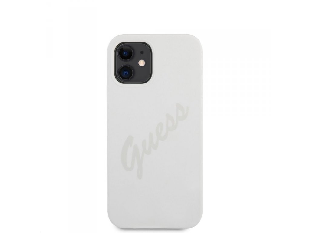 Silicone Vintage White Script Zadní Kryt pro iPhone 12 mini 5.4 Black