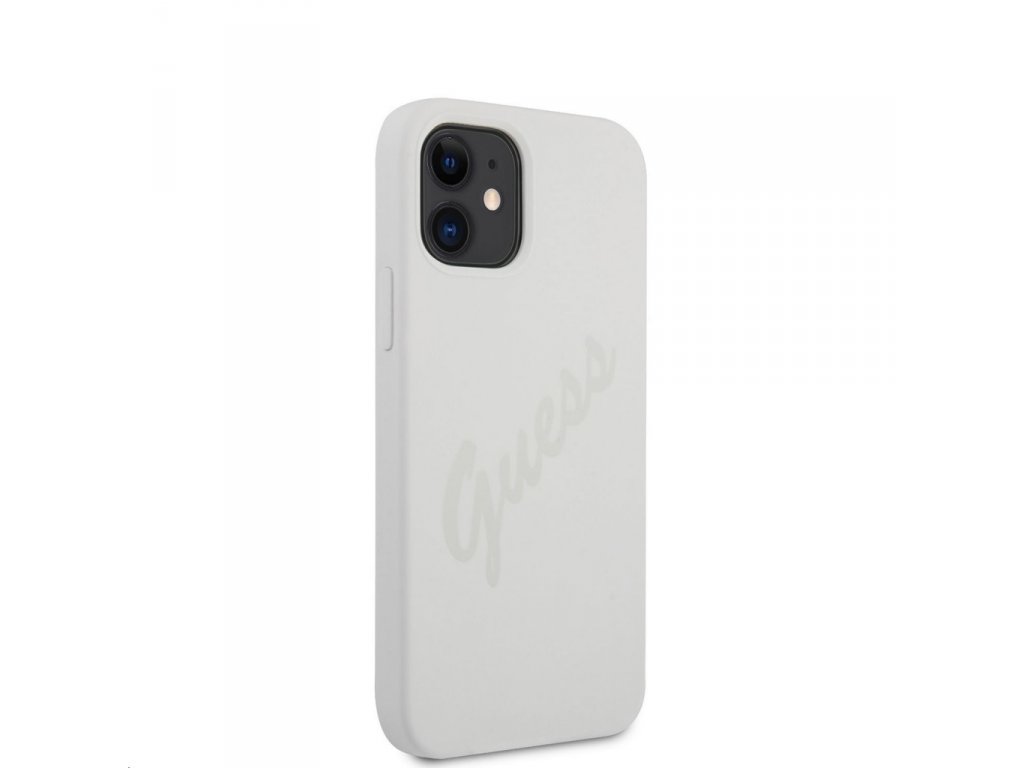 Silicone Vintage White Script Zadní Kryt pro iPhone 12 mini 5.4 Black