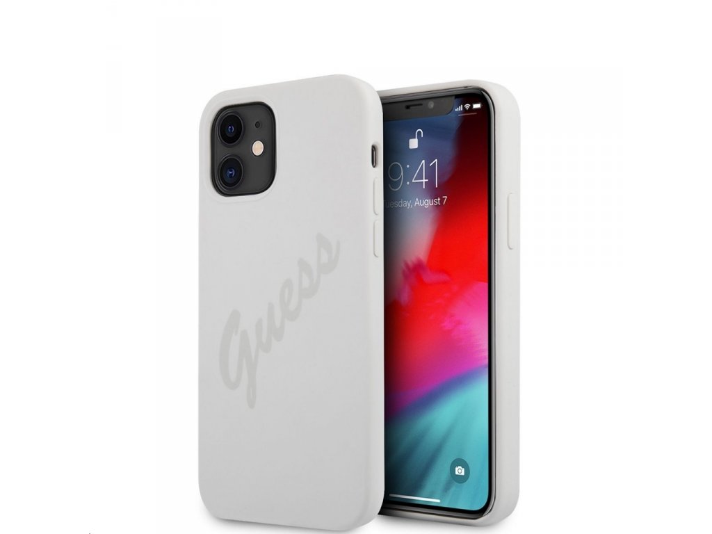 Silicone Vintage White Script Zadní Kryt pro iPhone 12 mini 5.4 Black