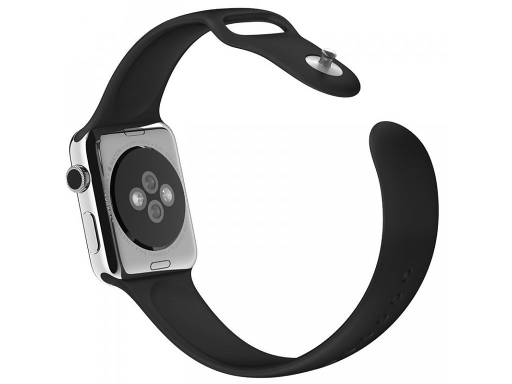 Silikonový Pásek černý pro iWatch 4 44mm (EU Blister)