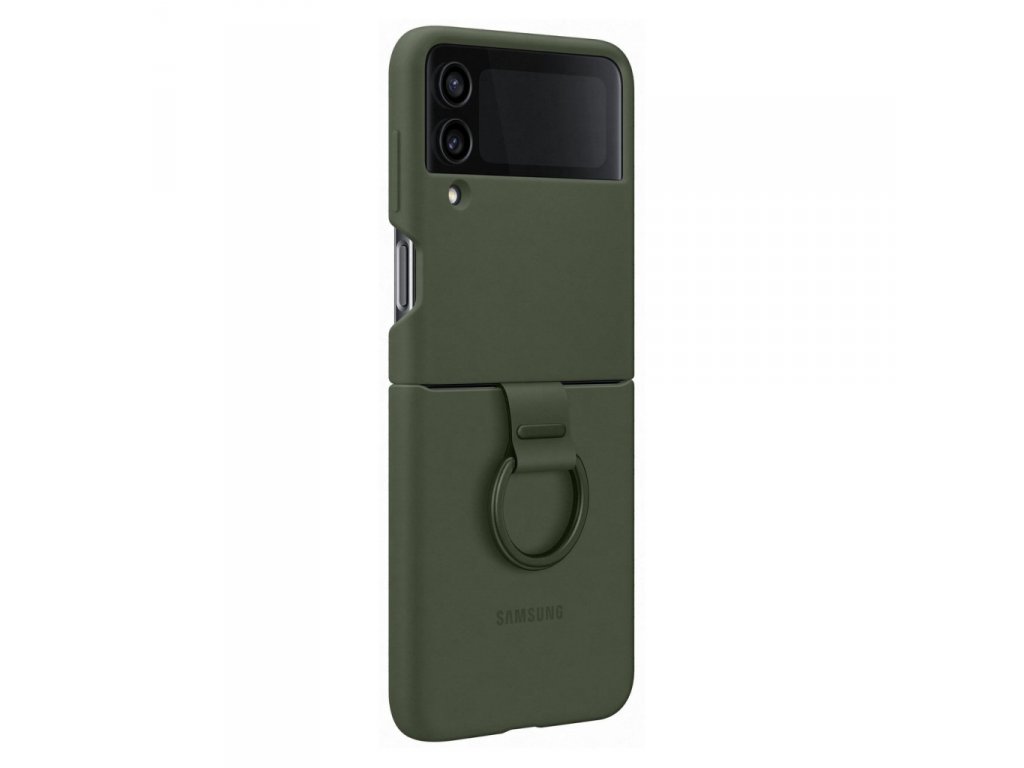 Silikonový kryt pro Samsung Galaxy Z Flip 4 s visačkou - khaki