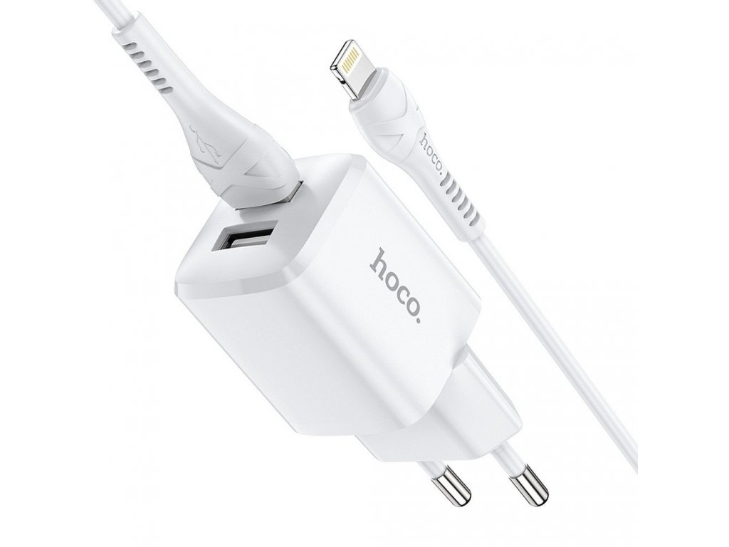 Síťová nabíječka 2xUSB + kabel pro Lightning 8-pin 2,4A N8 Briar bílá