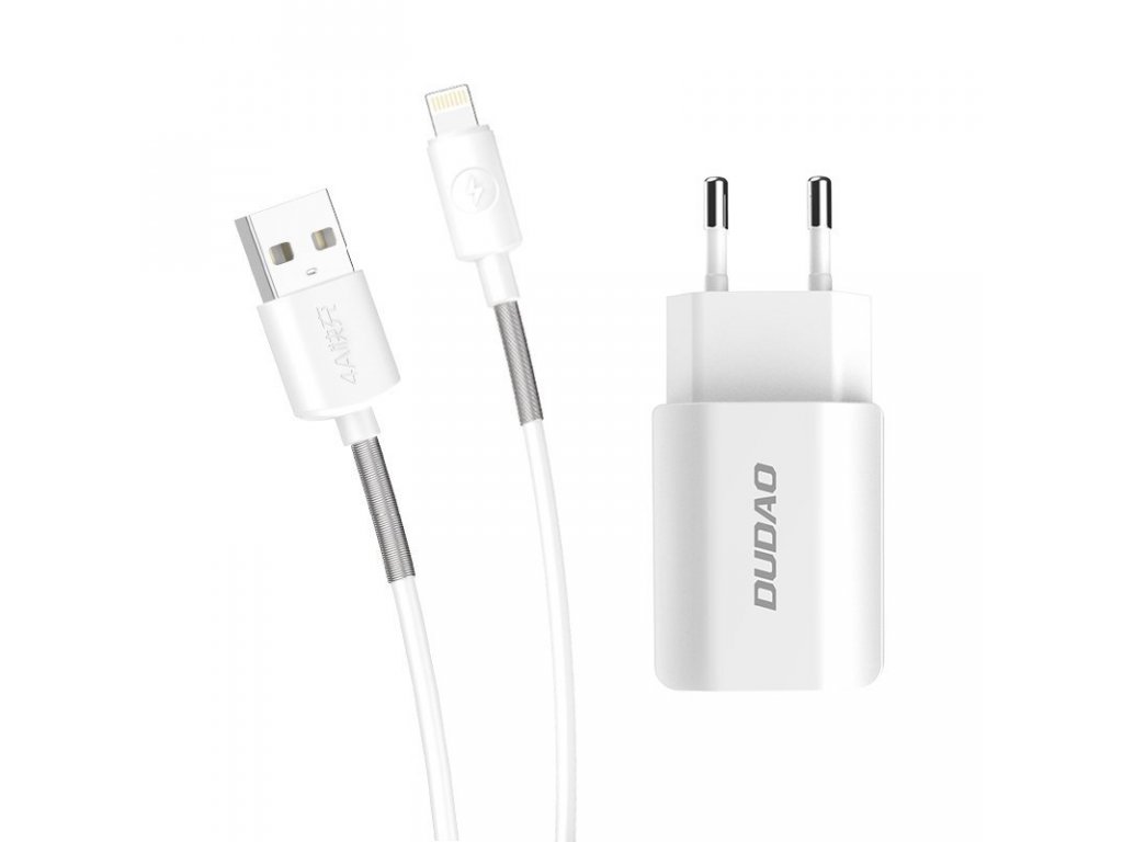 síťová nabíječka EU 2x USB 5V/2,4A + Lightning kabel bílá (A2EU + Lightning bílá)