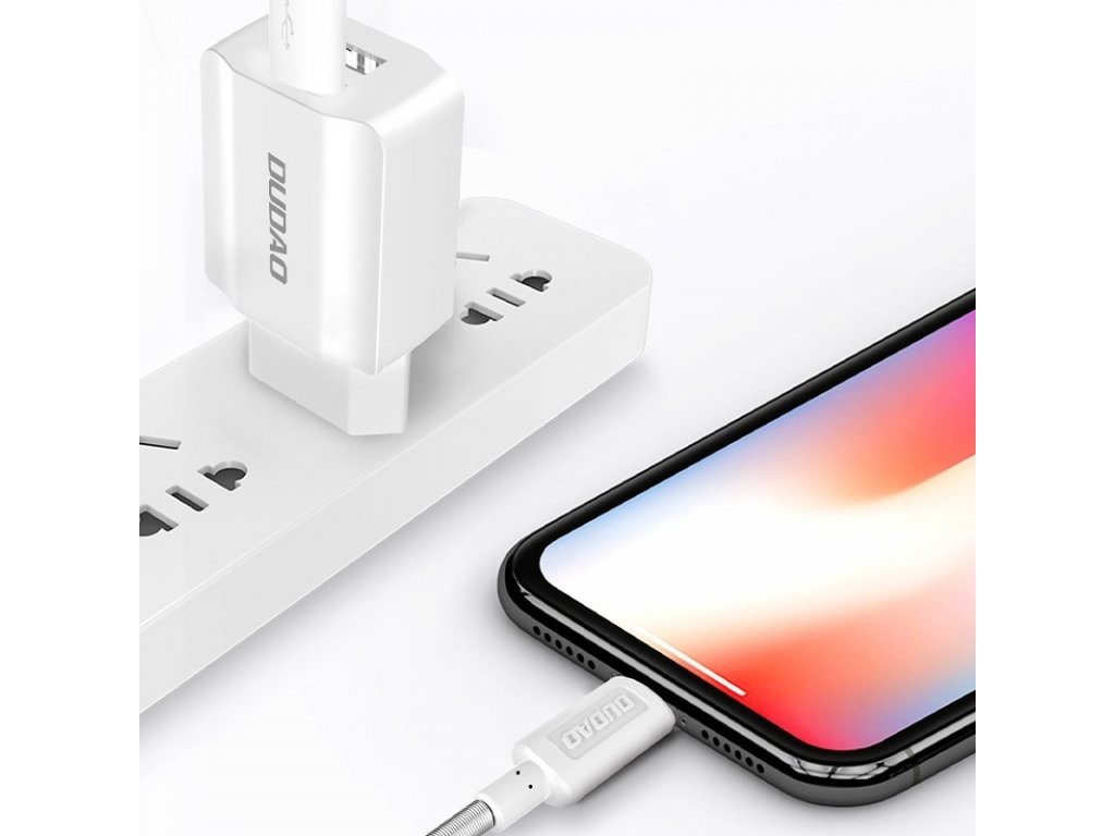 síťová nabíječka EU 2x USB 5V/2,4A + Lightning kabel bílá (A2EU + Lightning bílá)