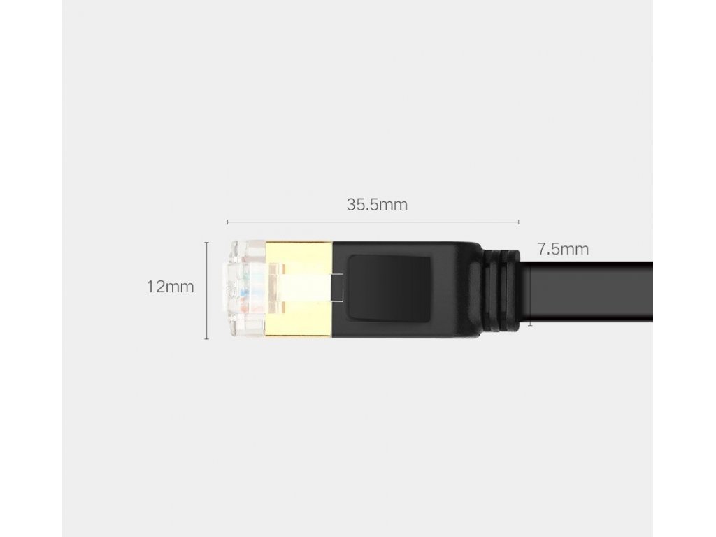 Síťový kabel Ethernet Patchcord RJ45 Cat 7 STP LAN 10 Gb/s 5 m černý (NW106 11263)