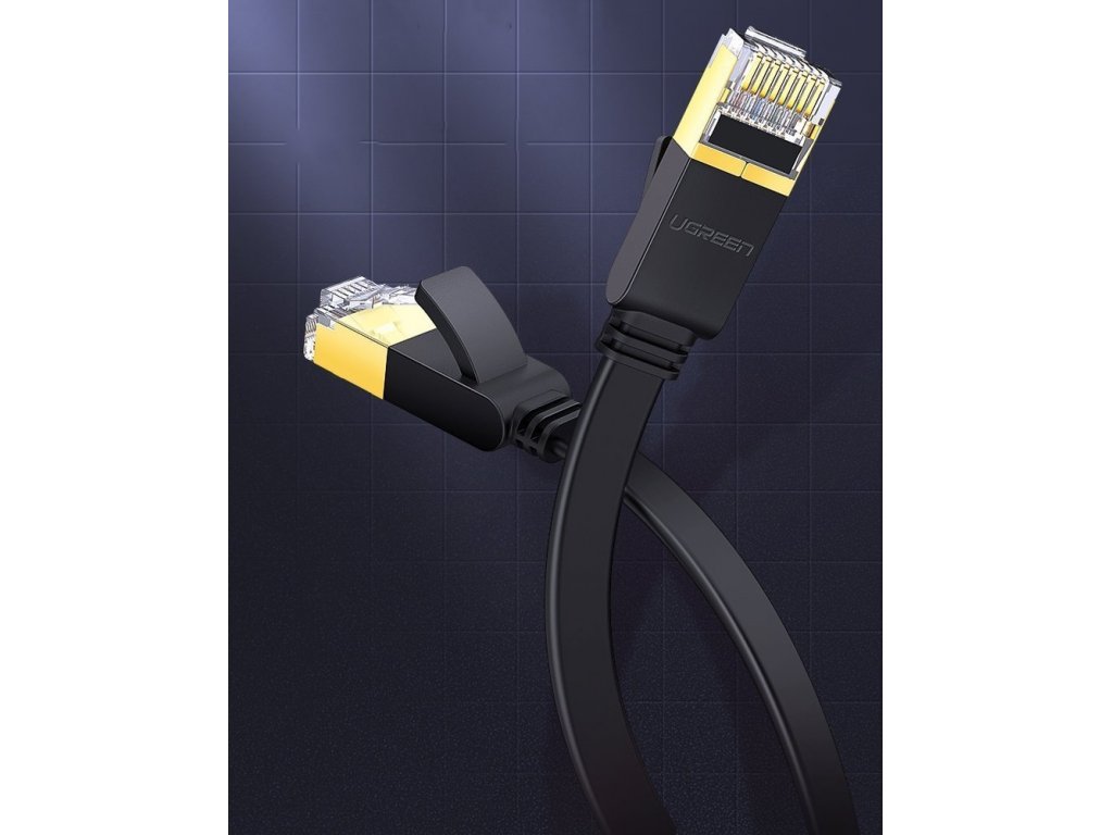 Síťový kabel Ethernet Patchcord RJ45 Cat 7 STP LAN 10 Gb/s 5 m černý (NW106 11263)