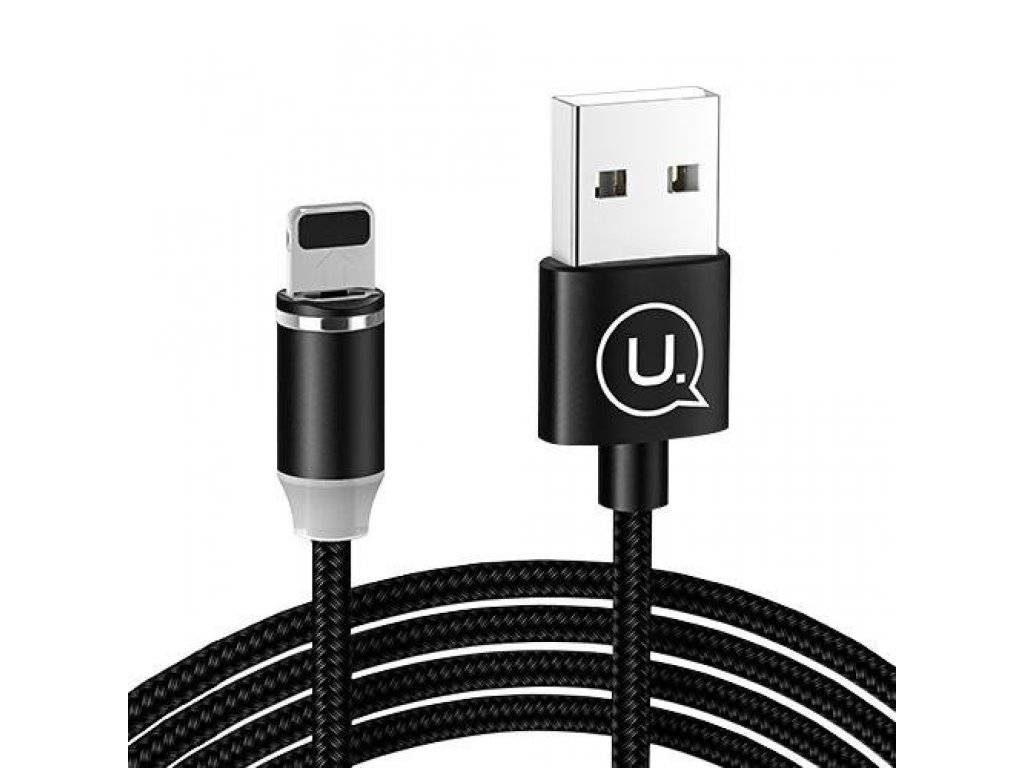 SJ292 U-Sure Magnetický Datový Kabel Lightning černý (EU Blister)