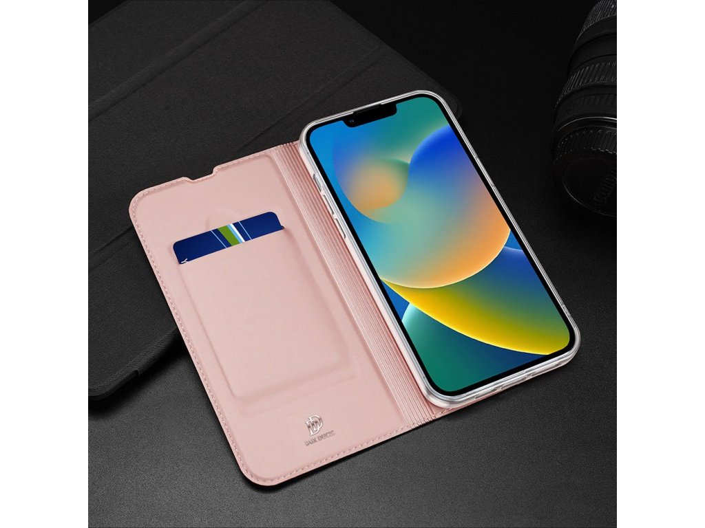 Skin Pro pouzdro s flipovým krytem iPhone 14 Max růžové