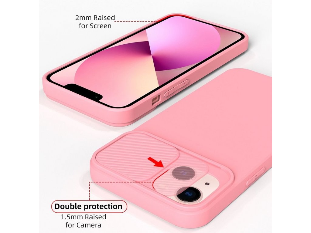 Pouzdro SLIDE pro iPHONE 13 Pro - světle růžové