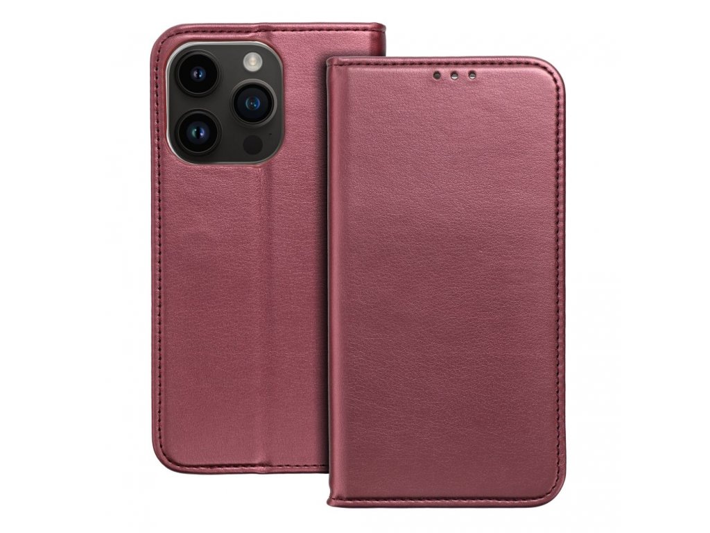 Smart Magneto book case for IPHONE 15 PLUS burgundy