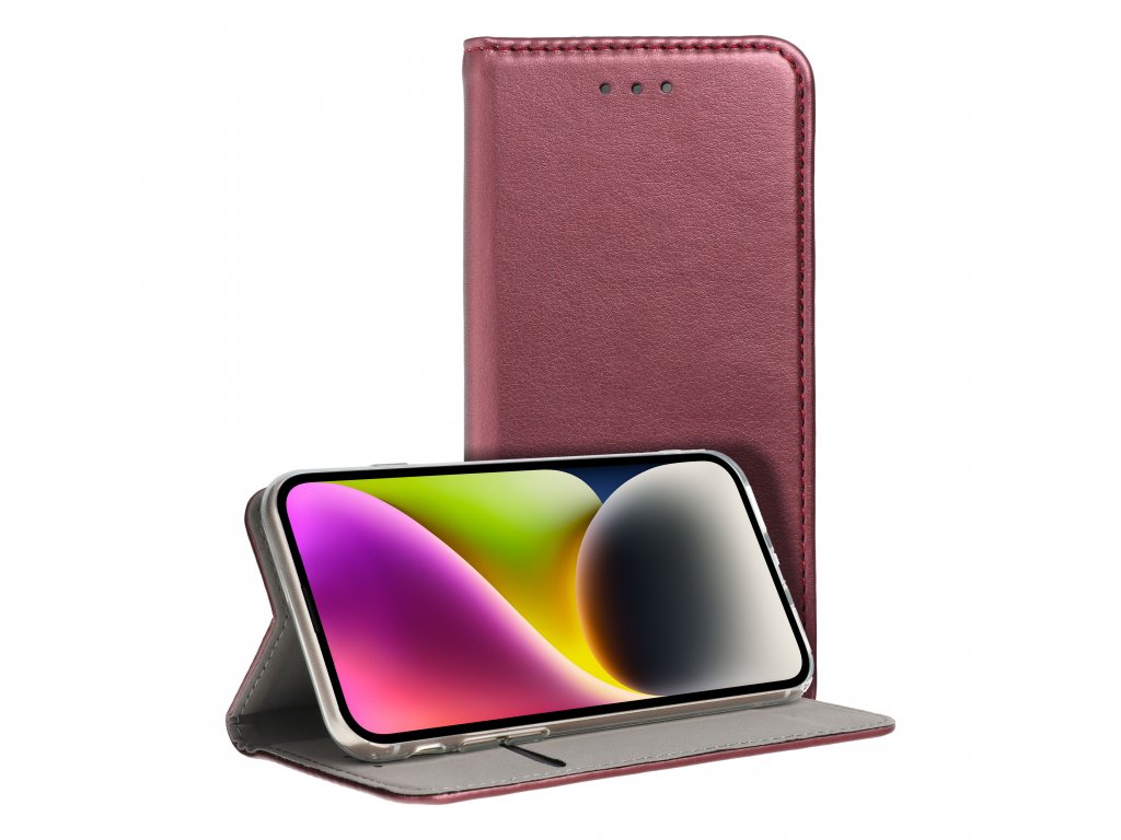 Smart Magneto book case for IPHONE 15 PLUS burgundy