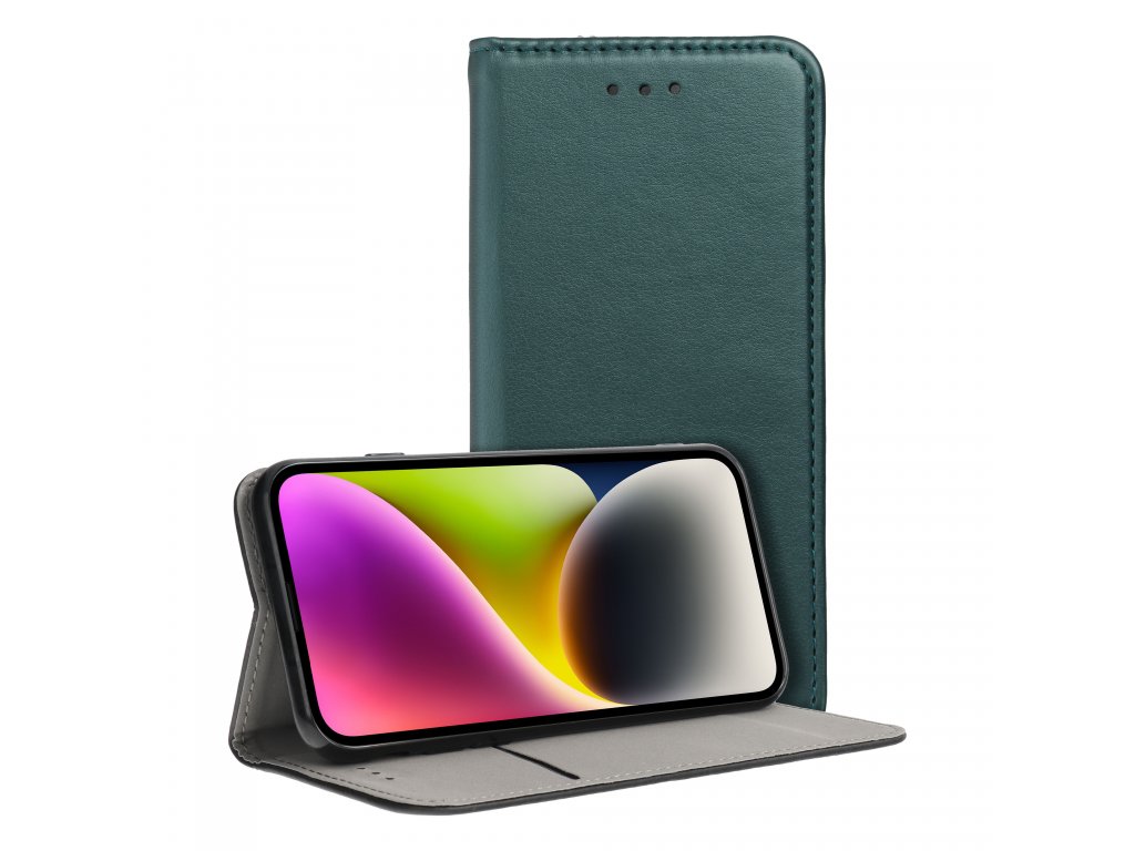 Smart Magneto book case for IPHONE 15 PLUS dark green