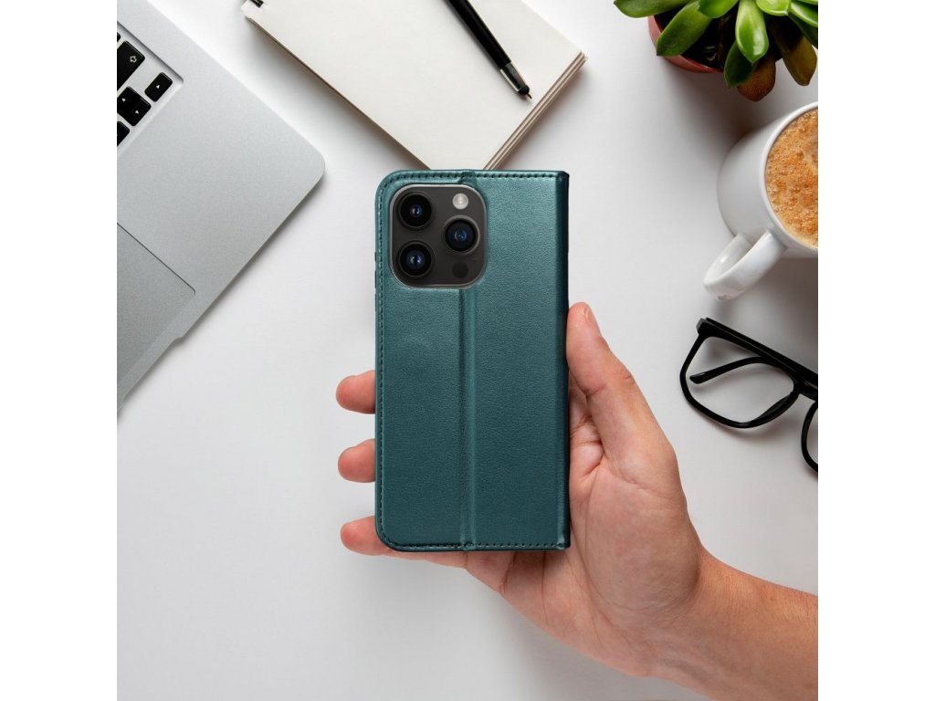 Smart Magneto book case for IPHONE 15 PLUS dark green