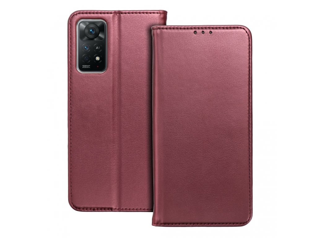 Smart Magneto book case for MOTOROLA G14 burgundy