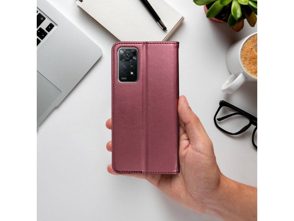 Pouzdro Smart Magneto typu kniha pro OPPO A58 - burgundy