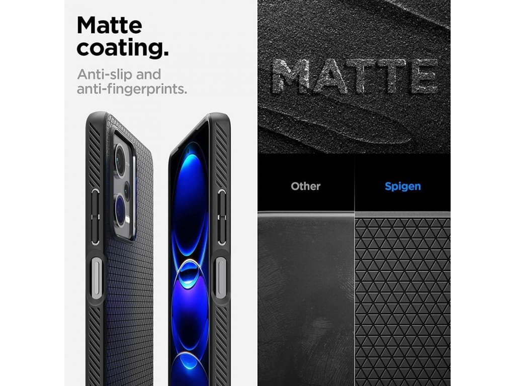 Zadní kryt SPIGEN Liquid Air pro XIAOMI Redmi Note 12 PRO 5G / POCO X5 PRO 5G matný černý