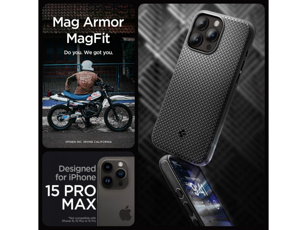 Kryt Spigen MAG ARMOR MAGSAFE pro IPHONE 15 PRO MAX - černý