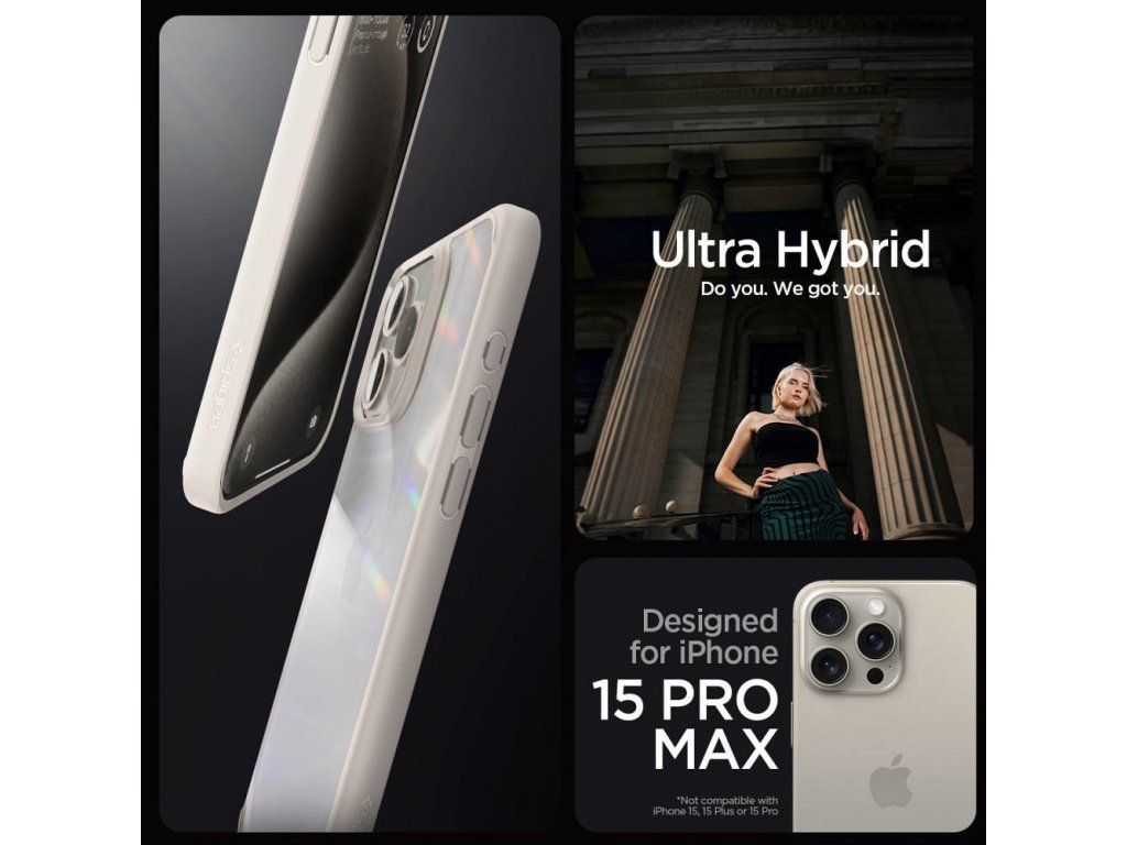 Pouzdro SPIGEN Ultra pro IPHONE 15 PRO MAX - béžové