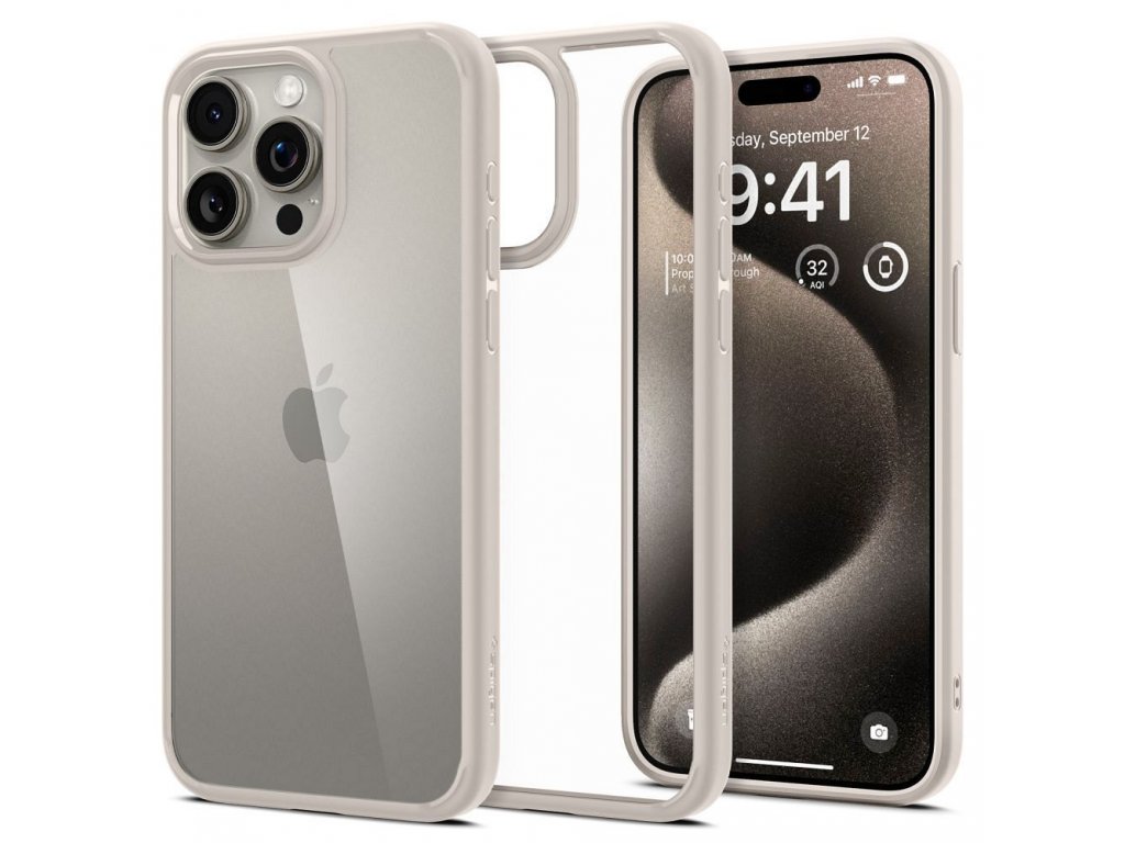 Kryt SPIGEN Ultra Hybrid pro IPHONE 15 PRO - světle šedý