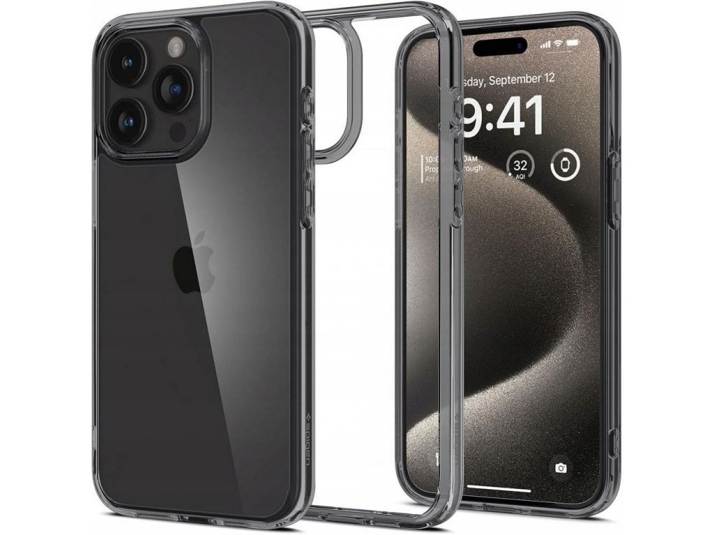 Pouzdro SPIGEN Ultra Hybrid pro IPHONE 15 PRO - tmavě šedé