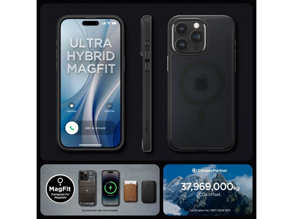 Kryt SPIGEN ULTRA HYBRID MAGSAFE pro IPHONE 15 PRO MAX - černý