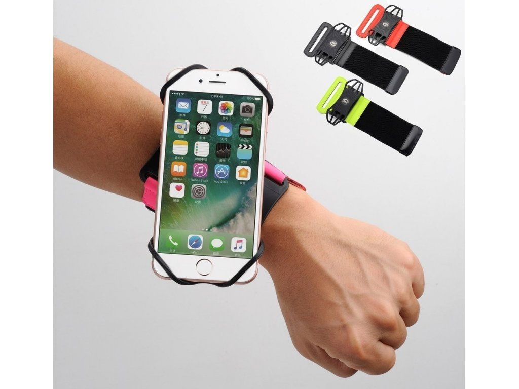 Sportovní běžecký pásek / armband na zápěstí pro telefon do 6'' palců růžový