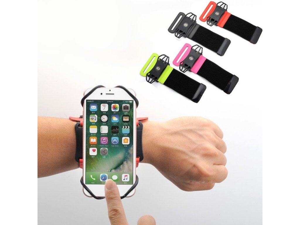 Sportovní běžecký pásek / armband na zápěstí pro telefon do 6'' palců růžový