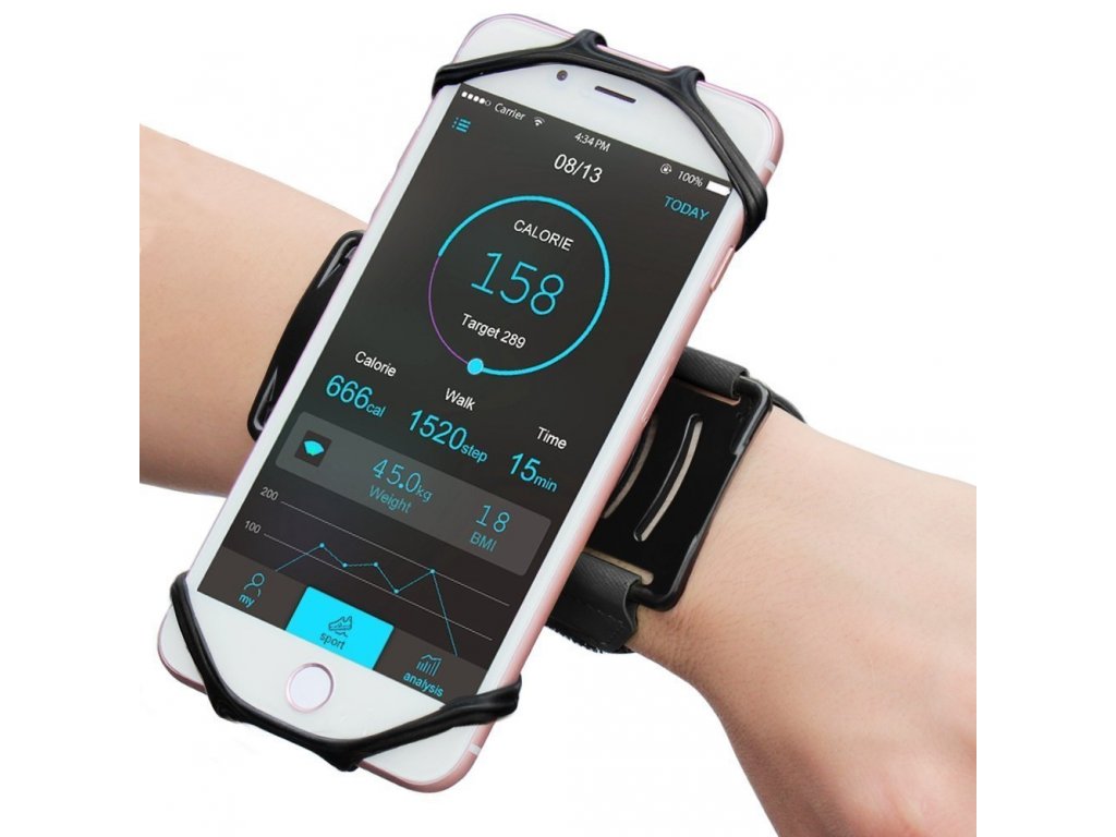 Sportovní běžecký pásek / armband na zápěstí pro telefon do 6'' palců růžový