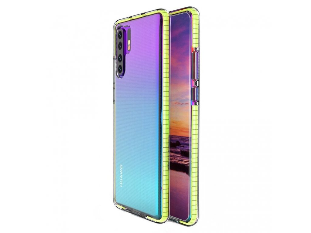 Spring Case gelové pouzdro s barevným rámem Huawei P30 Pro žluté