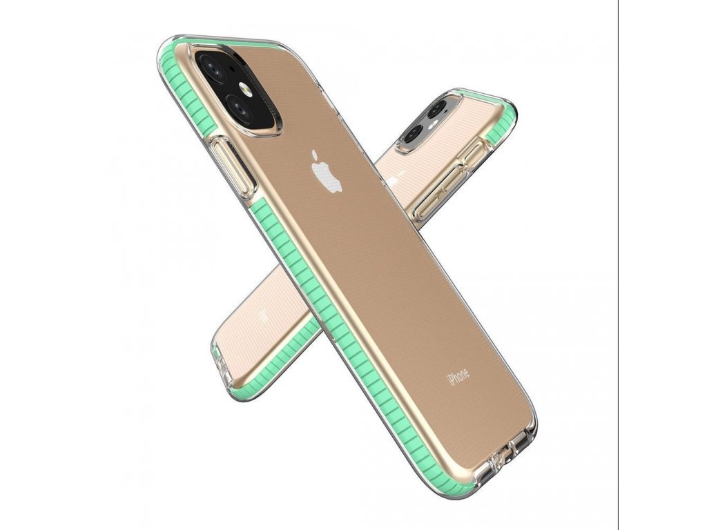 Spring Case gelové pouzdro s barevným rámem iPhone 11 tmavě modré