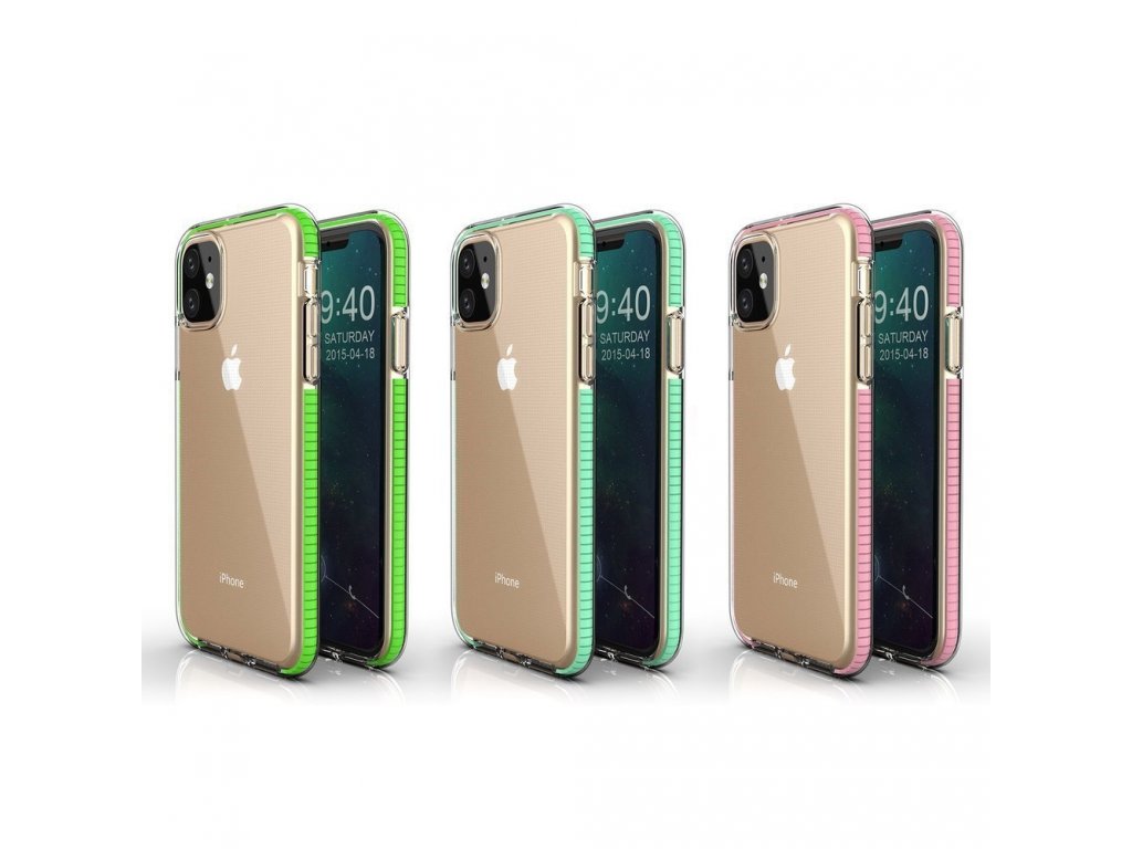 Spring Case gelové pouzdro s barevným rámem iPhone 11 tmavě modré