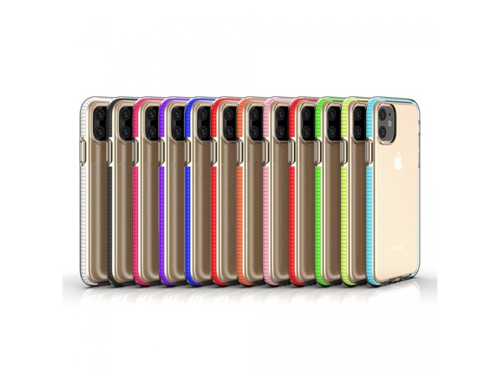 Spring Case gelové pouzdro s barevným rámem iPhone 11 tmavě modré