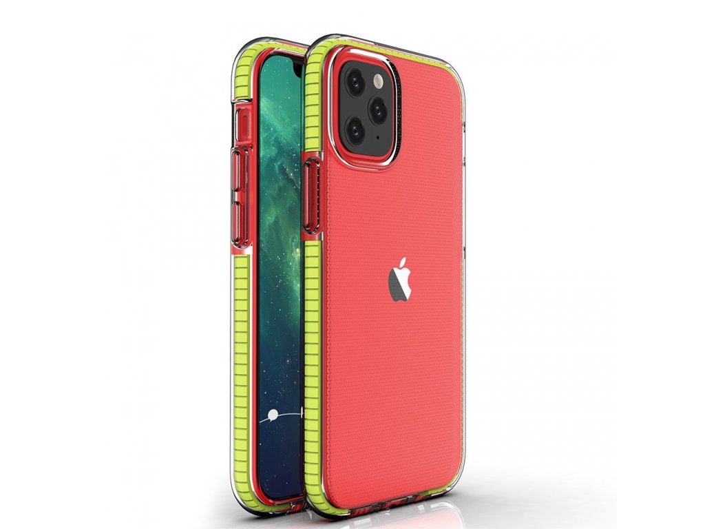 Spring Case gelové pouzdro s barevným rámem iPhone 12 mini žluté