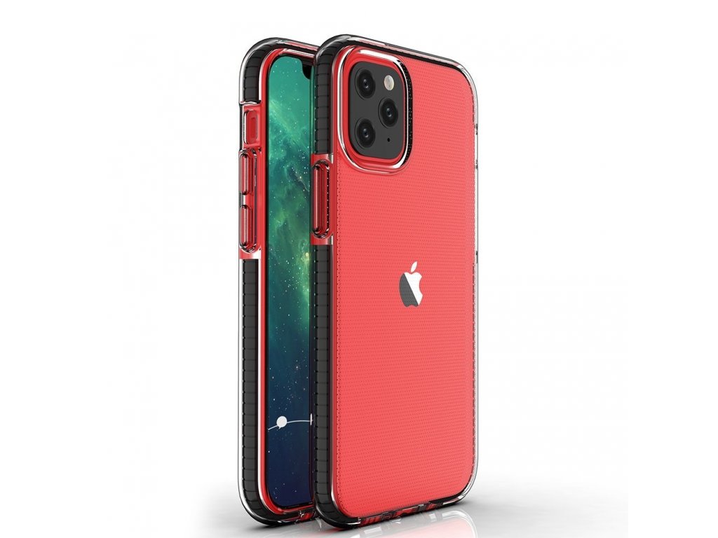 Spring Case gelové pouzdro s barevným rámem iPhone 12 Pro / iPhone 12 černé