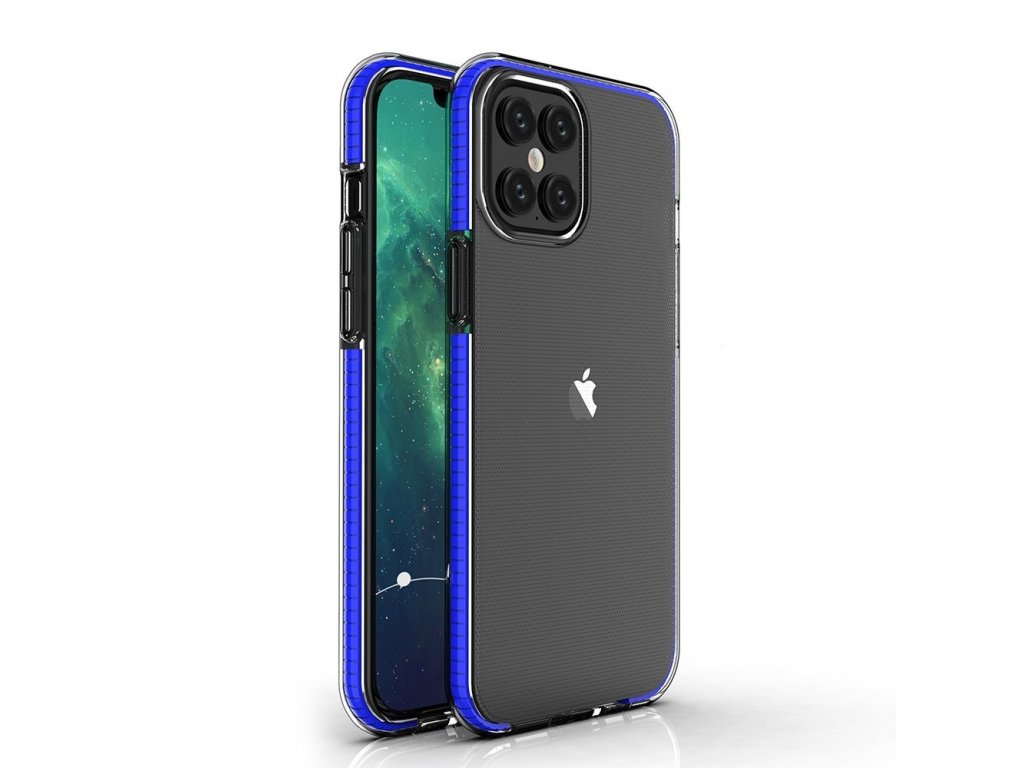 Spring Case gelové pouzdro s barevným rámem iPhone 12 Pro Max tmavě modré