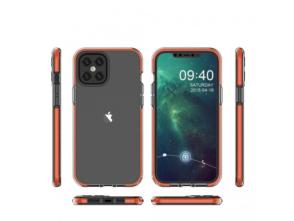 Spring Case gelové pouzdro s barevným rámem iPhone 12 Pro Max tmavě modré