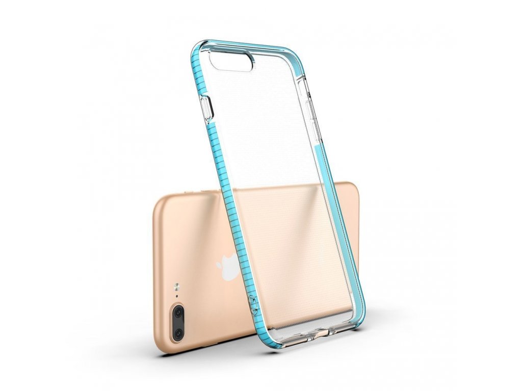 Spring Case gelové pouzdro s barevným rámem iPhone 8 Plus / iPhone 7 Plus tmavě růžové