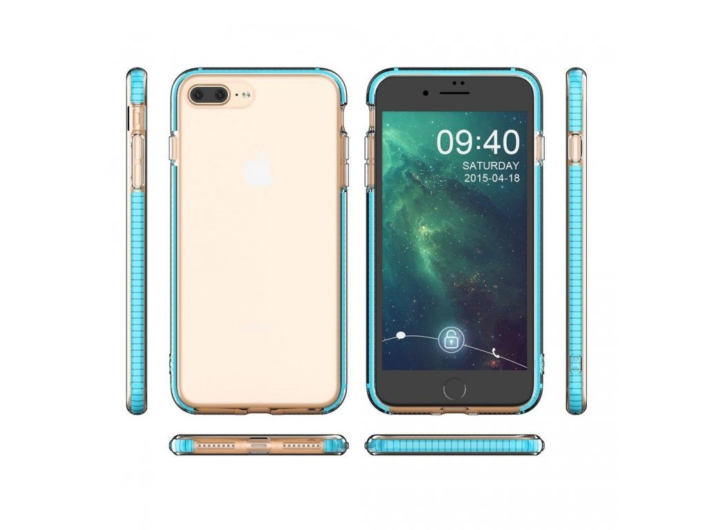 Spring Case gelové pouzdro s barevným rámem iPhone 8 Plus / iPhone 7 Plus tmavě růžové