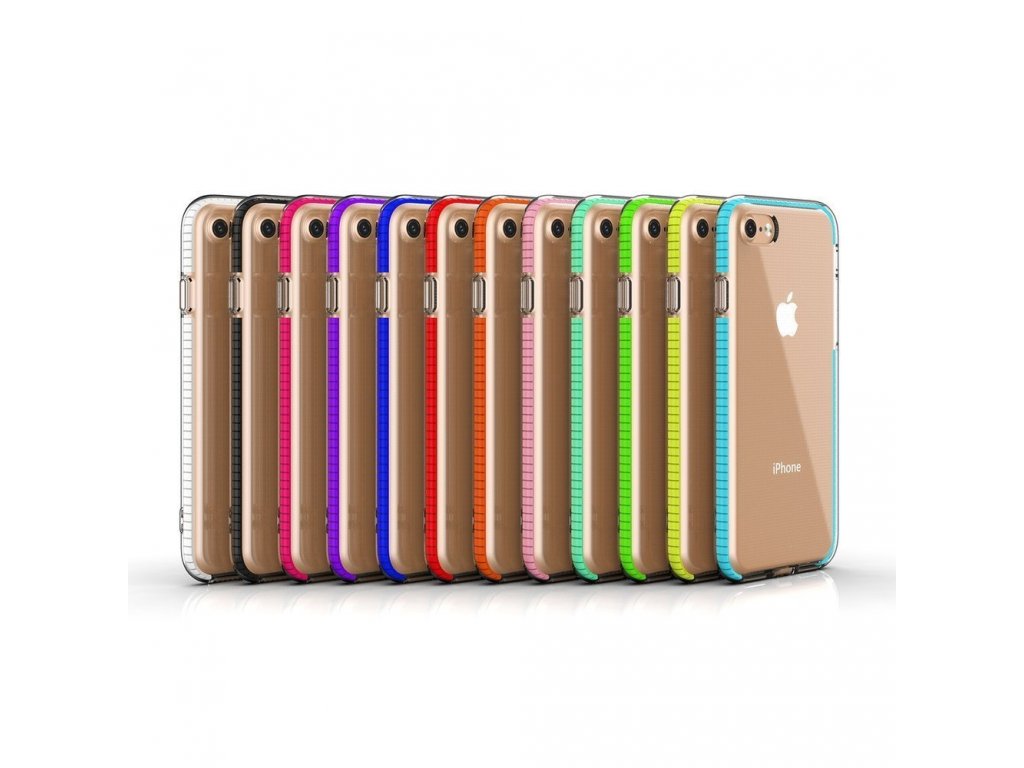 Spring Case gelové pouzdro s barevným rámem iPhone SE 2020 / iPhone 8 / iPhone 7 černé