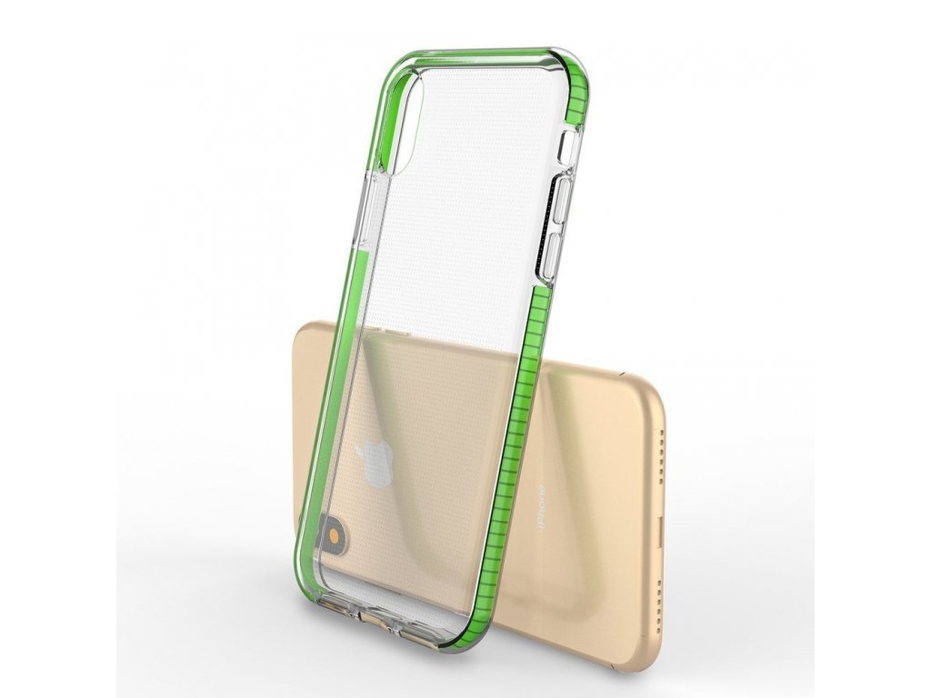 Spring Case gelové pouzdro s barevným rámem iPhone XS / iPhone X světle růžové