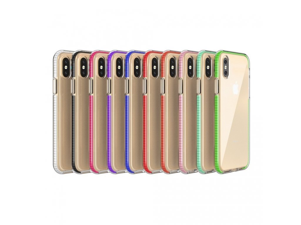 Spring Case gelové pouzdro s barevným rámem iPhone XS / iPhone X světle růžové