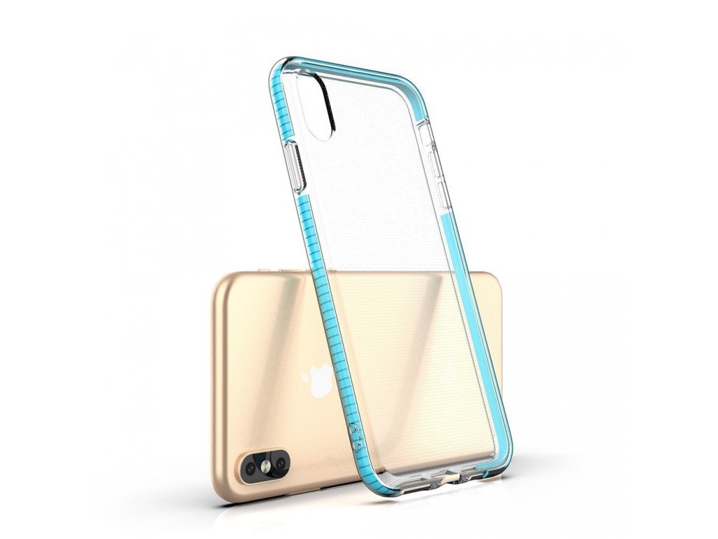 Spring Case gelové pouzdro s barevným rámem iPhone XS Max mátově zelené