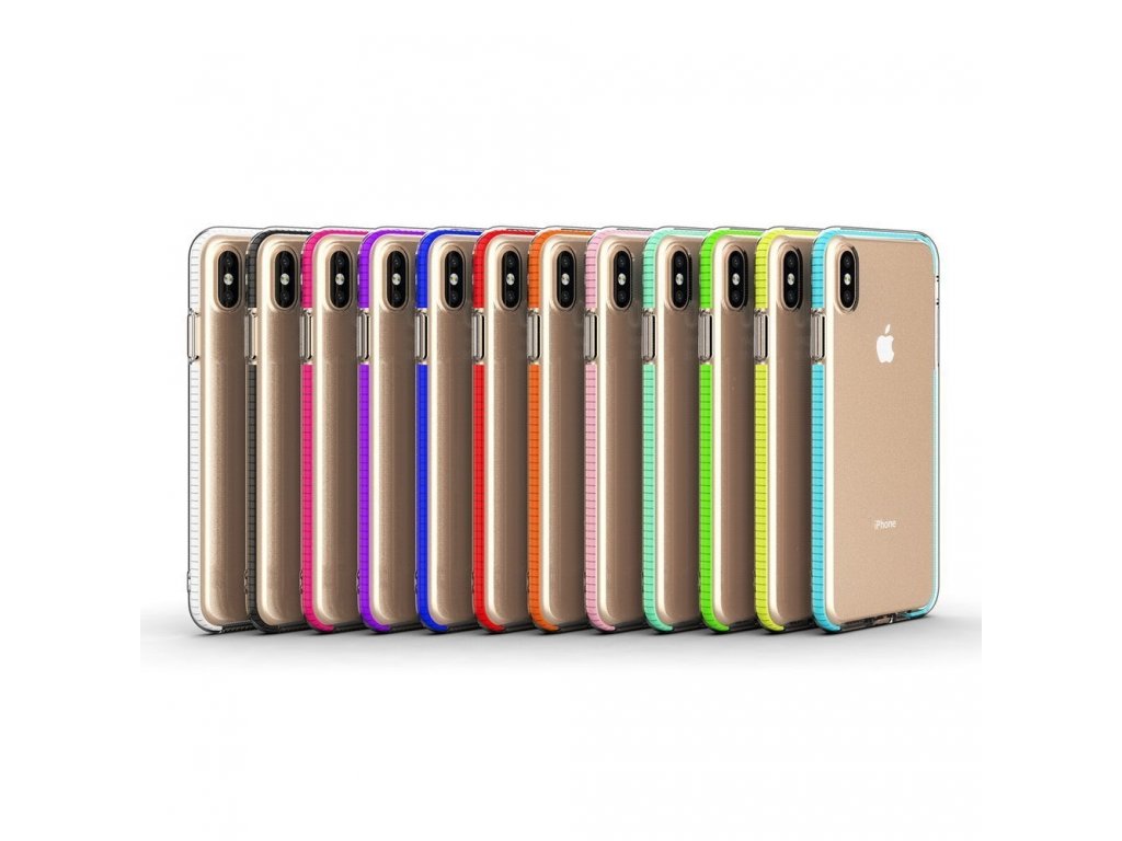 Spring Case gelové pouzdro s barevným rámem iPhone XS Max mátově zelené