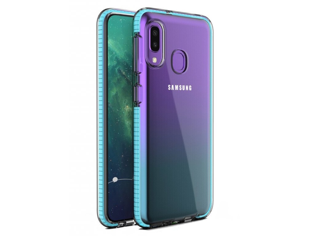 Spring Case gelové pouzdro s barevným rámem Samsung Galaxy A20e světle modré