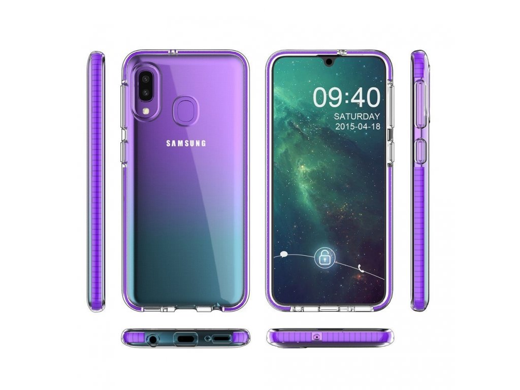 Spring Case gelové pouzdro s barevným rámem Samsung Galaxy A20e světle modré