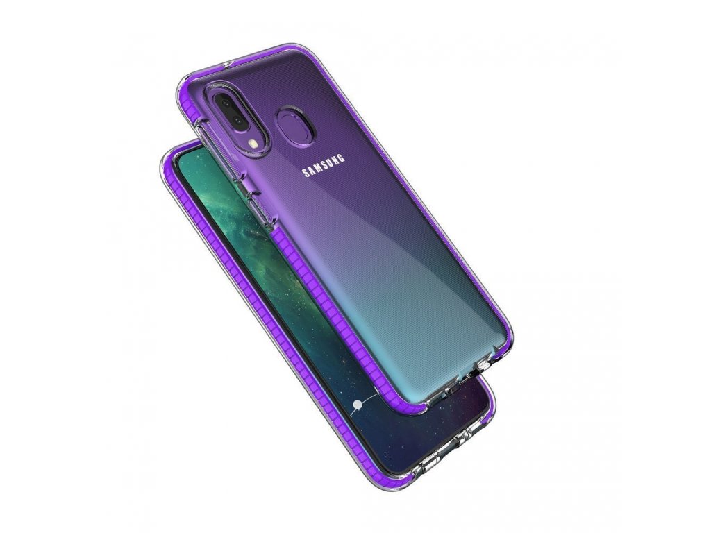 Spring Case gelové pouzdro s barevným rámem Samsung Galaxy A20e světle růžové