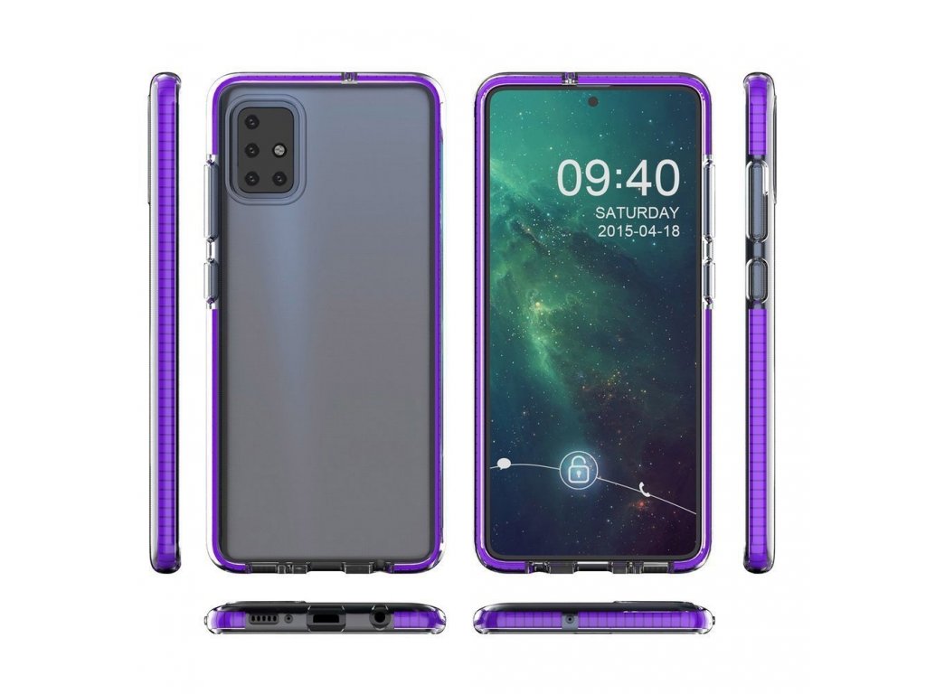 Spring Case gelové pouzdro s barevným rámem Samsung Galaxy A21S růžové